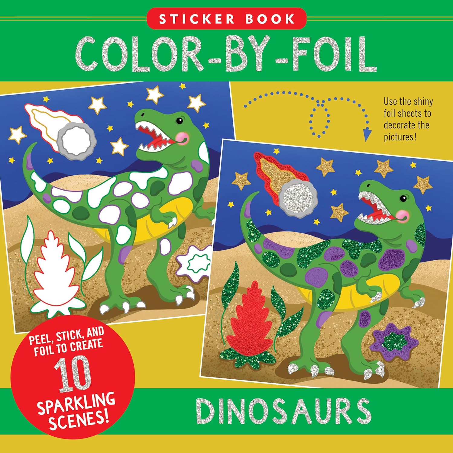 Color-By-Foil Sticker Book - Dinosaurs-by-Peter Pauper Press
