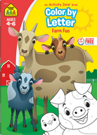 Color by Letter Farm Fun Workbook-by-School Zone