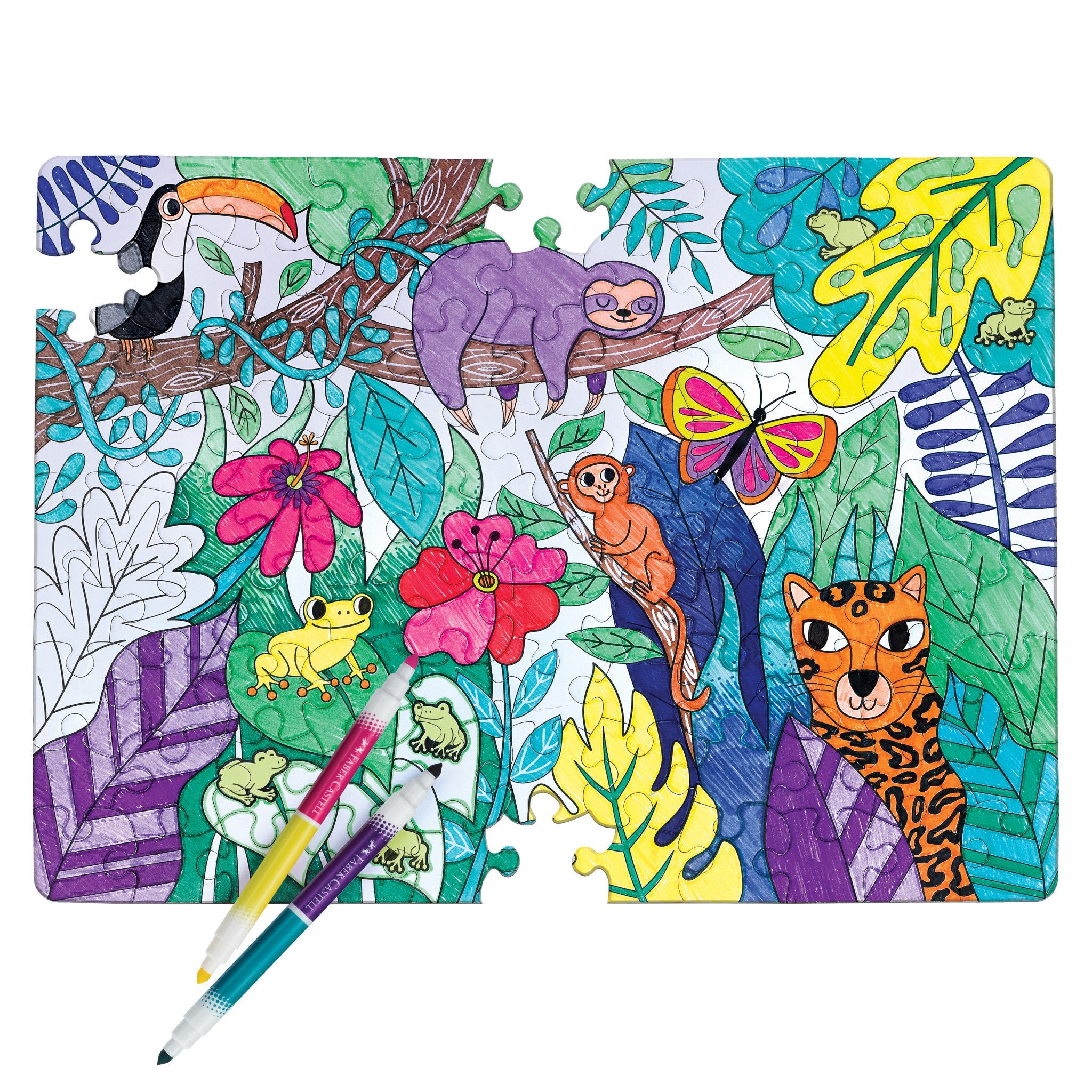 Color by Number Puzzle Jungle Animals by Faber Castell 2