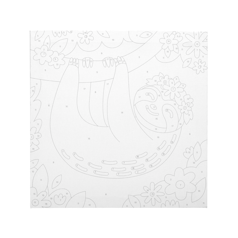 Colorific Canvas Paint by Number Happy Sloth by Ooly 1