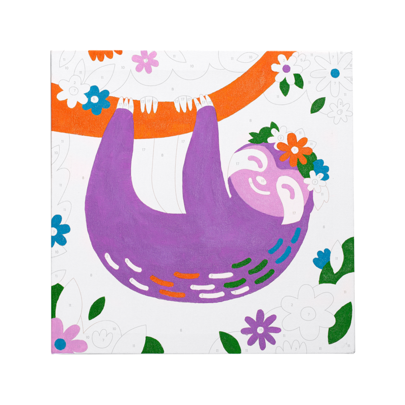 Colorific Canvas Paint by Number Happy Sloth by Ooly 4