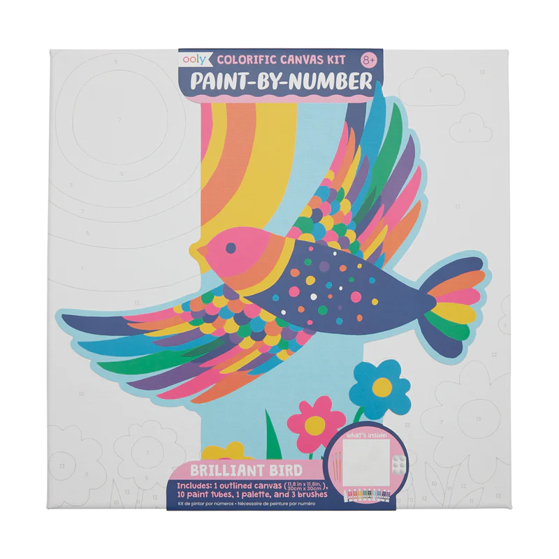 Colorific Canvas Paint by Number Kit - Brilliant Bird-by-Ooly