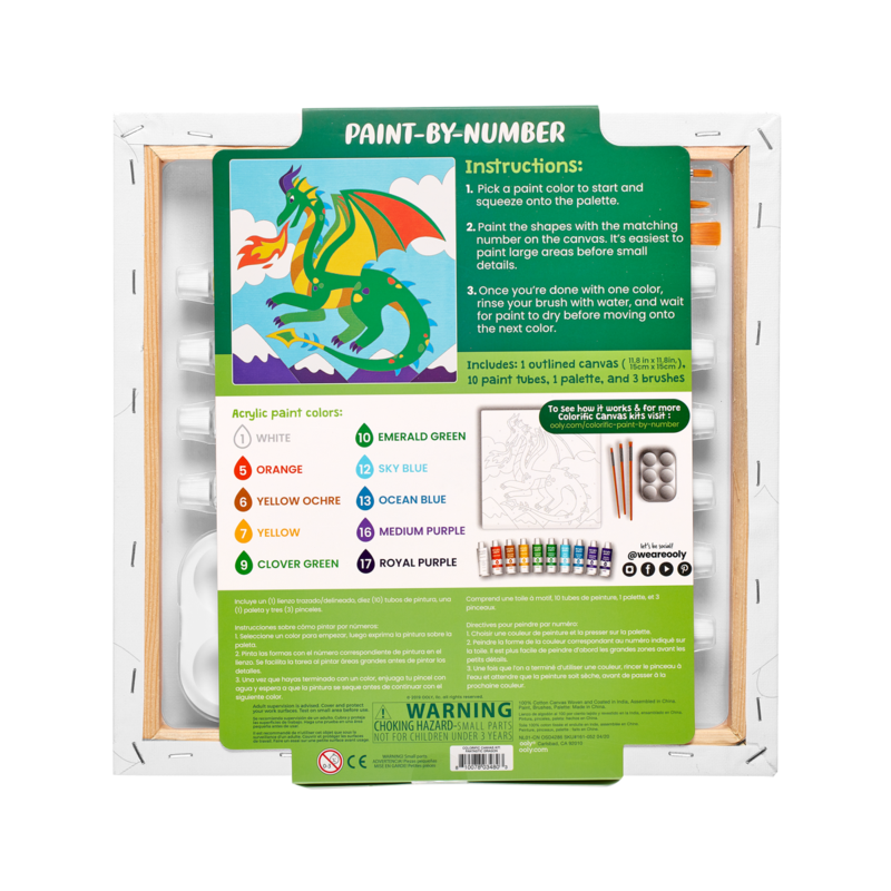 Colorific Canvas Paint by Number Kit Fantastic Dragon by Ooly 6