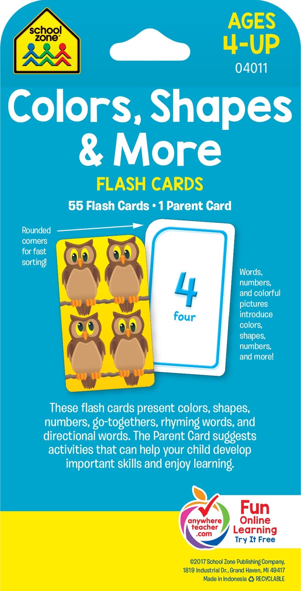 Colors Shapes More Flash Cards by School Zone 1