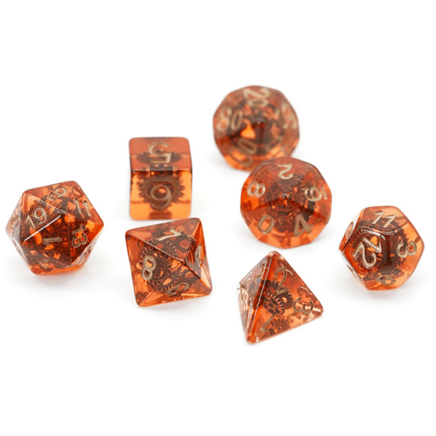 Copper Gears RPG Dice Set by Foam Brain Games 4