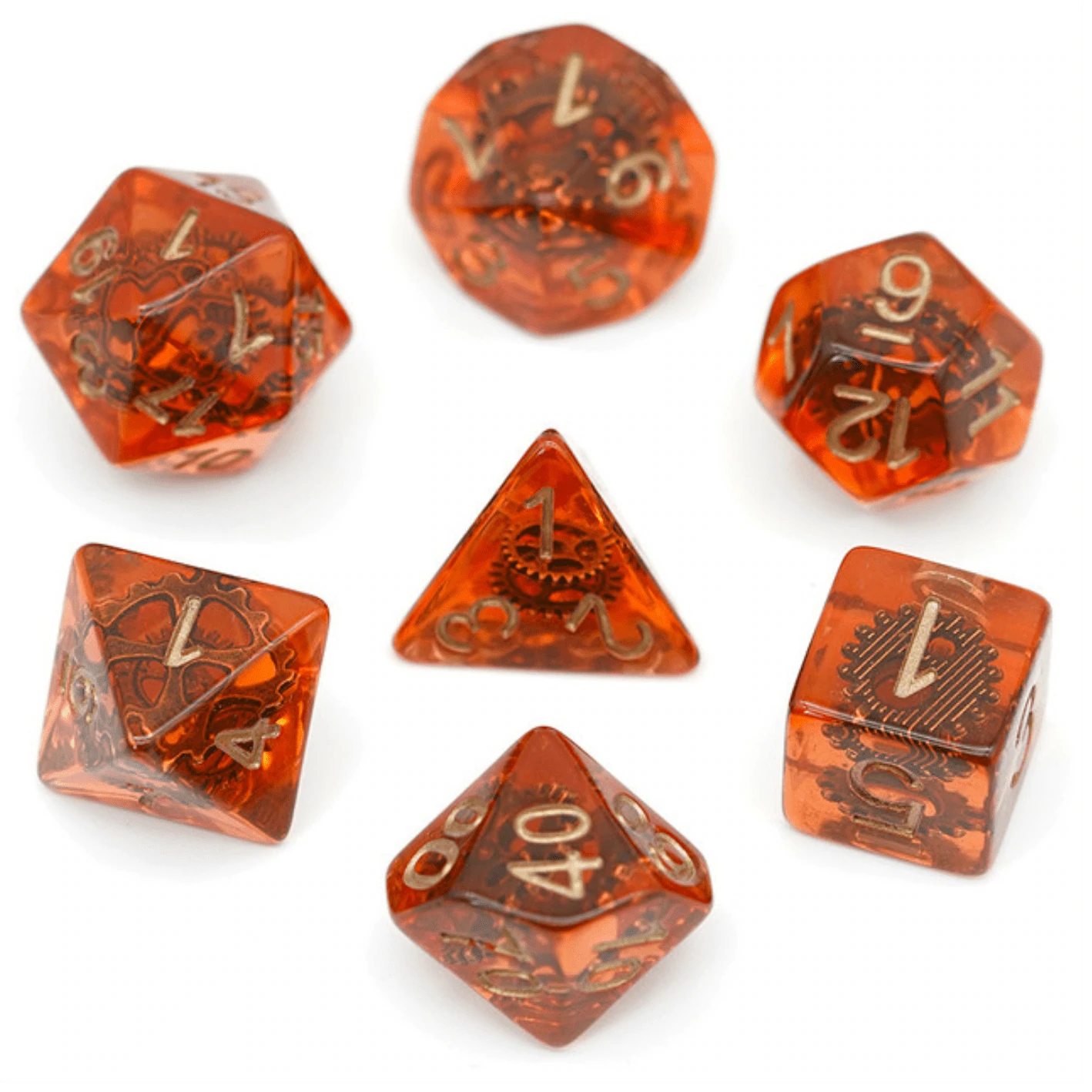 Copper Gears RPG Dice Set by Foam Brain Games