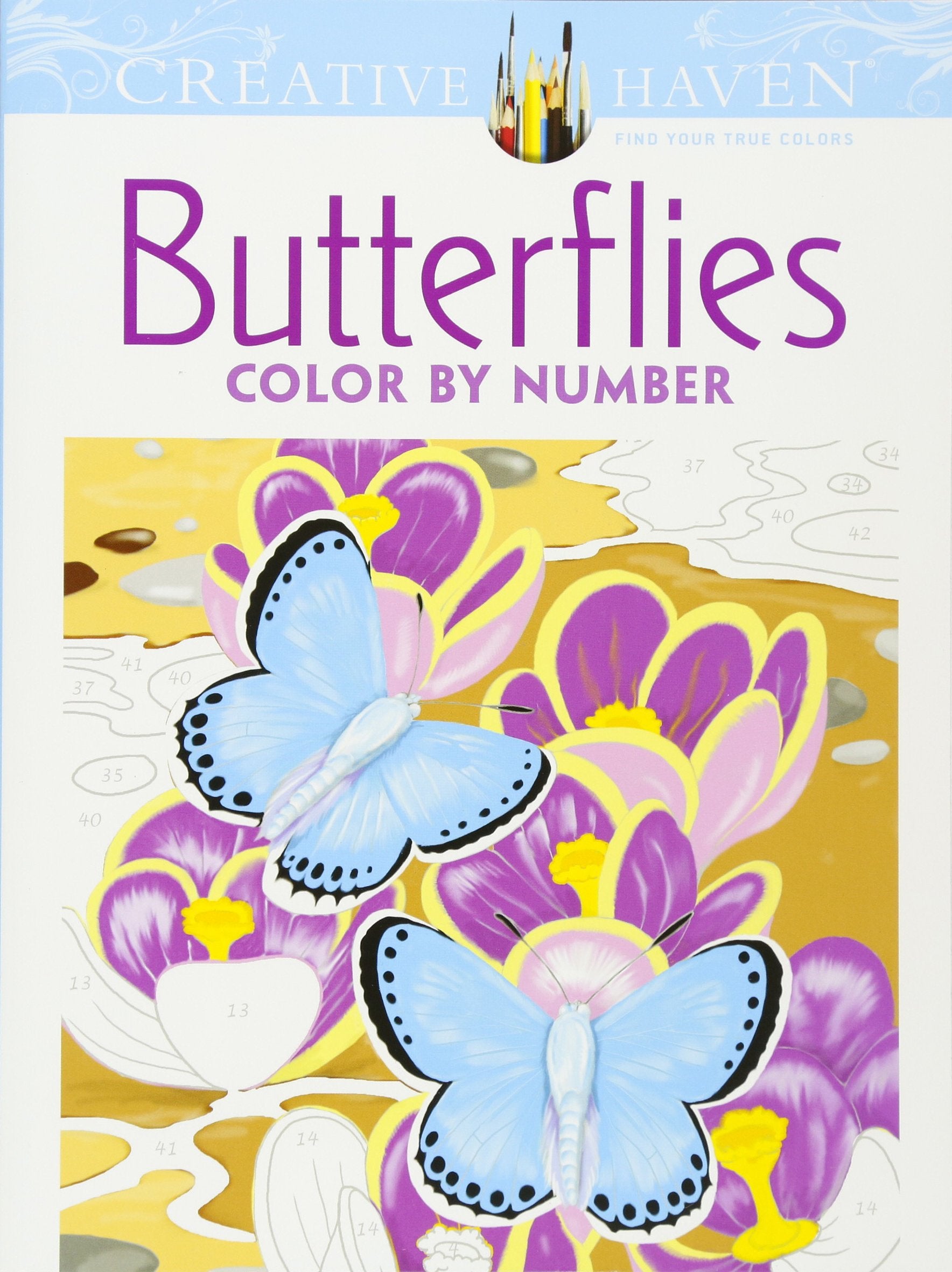 Creative Haven Butterflies Color by Number Coloring Book-by-Dover Publications