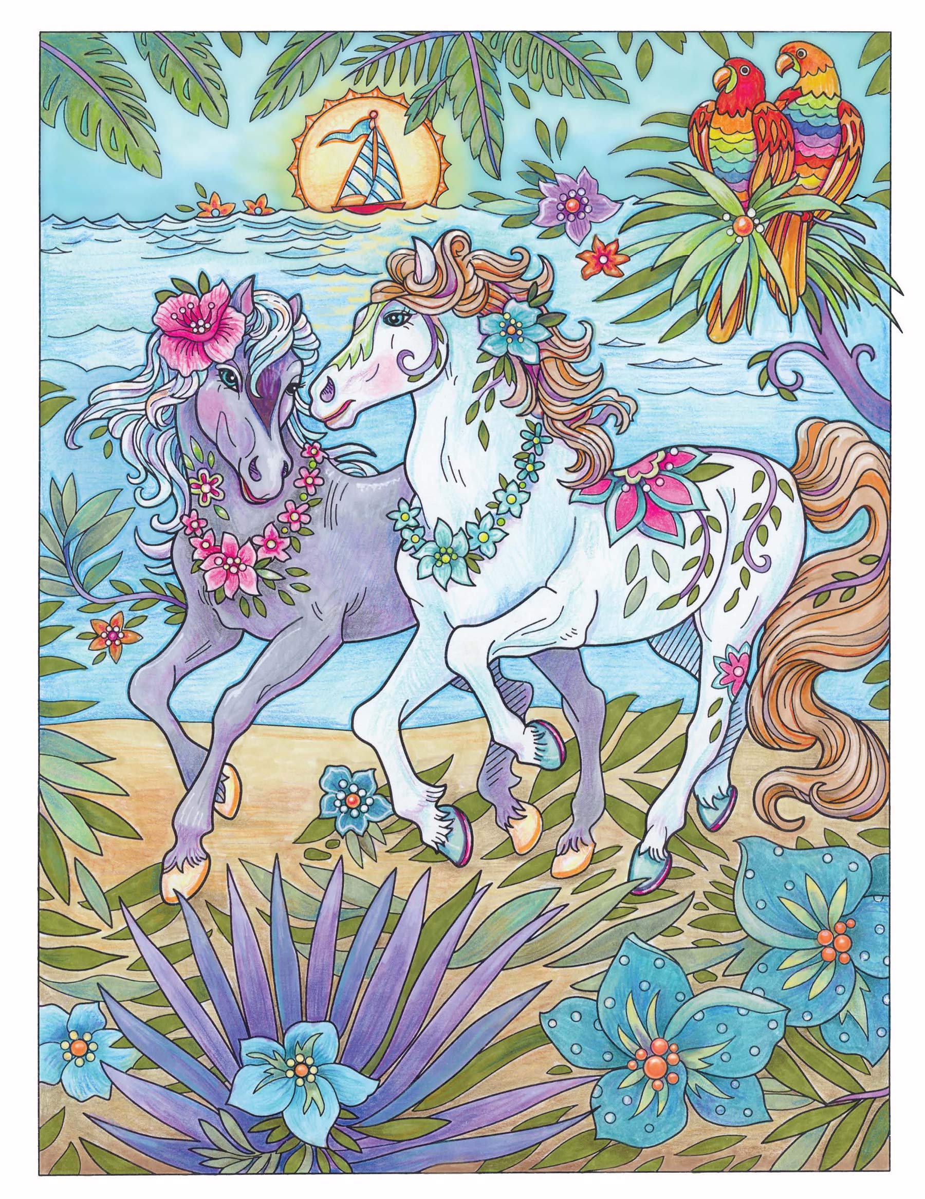 Creative Haven Dream Horses Coloring Book by Dover Publications 2