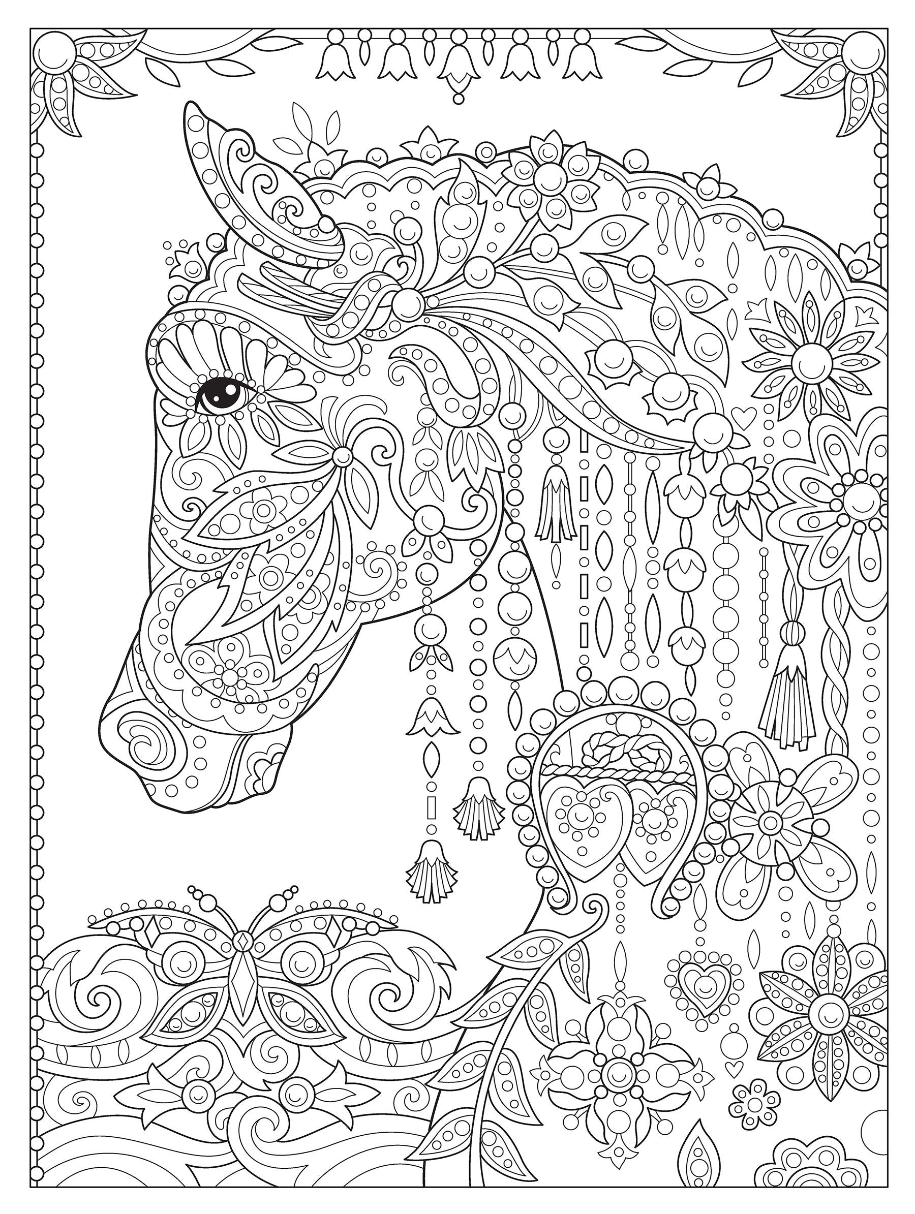 Creative Haven Dream Horses Coloring Book by Dover Publications 3