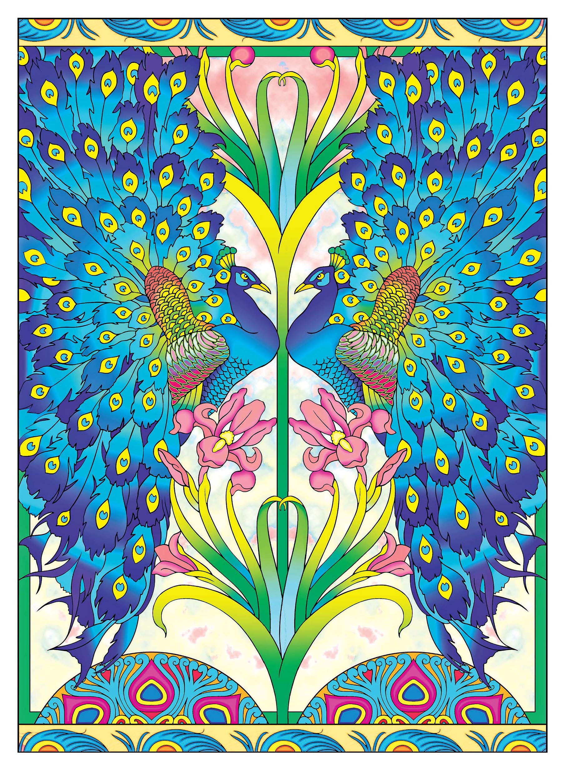 Creative Haven Peacock Designs Coloring Book by Dover Publications 2