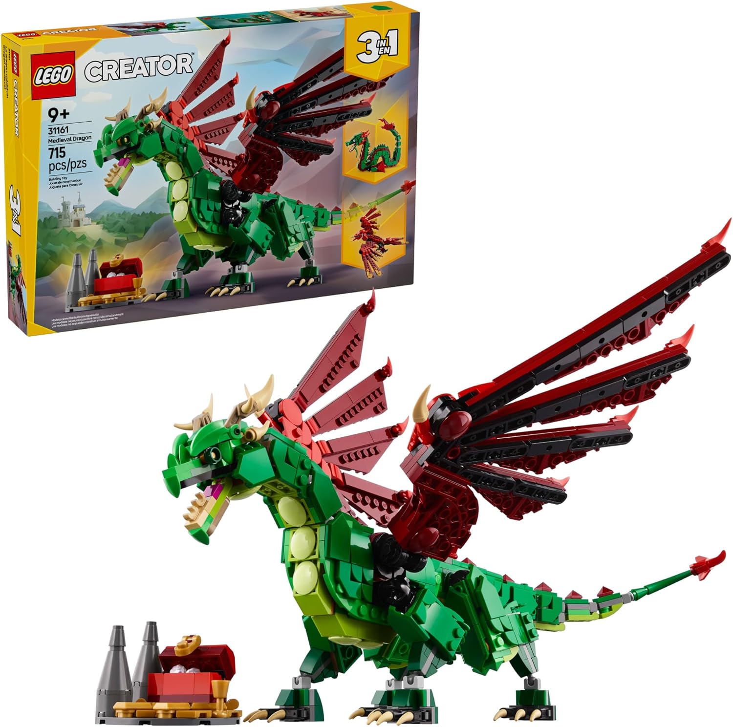 Creator 3 in 1 Medieval Dragon-by-Lego