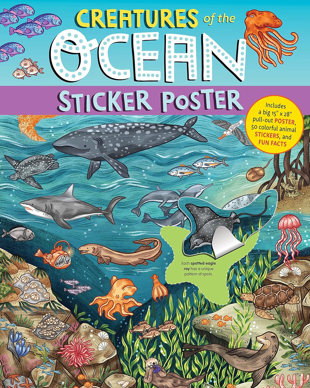 Creatures of the Ocean Sticker Poster-by-Little Brown