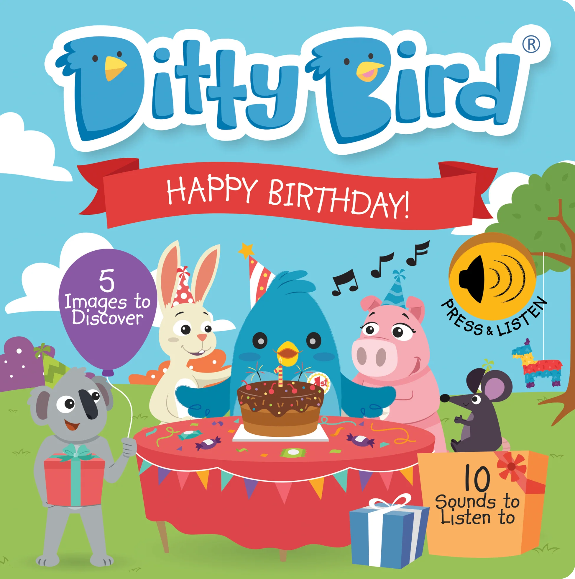 Ditty Bird Happy Birthday Board Book-by-Ditty Bird
