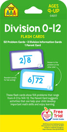 Division 0 12 Flash Cards by School Zone 1