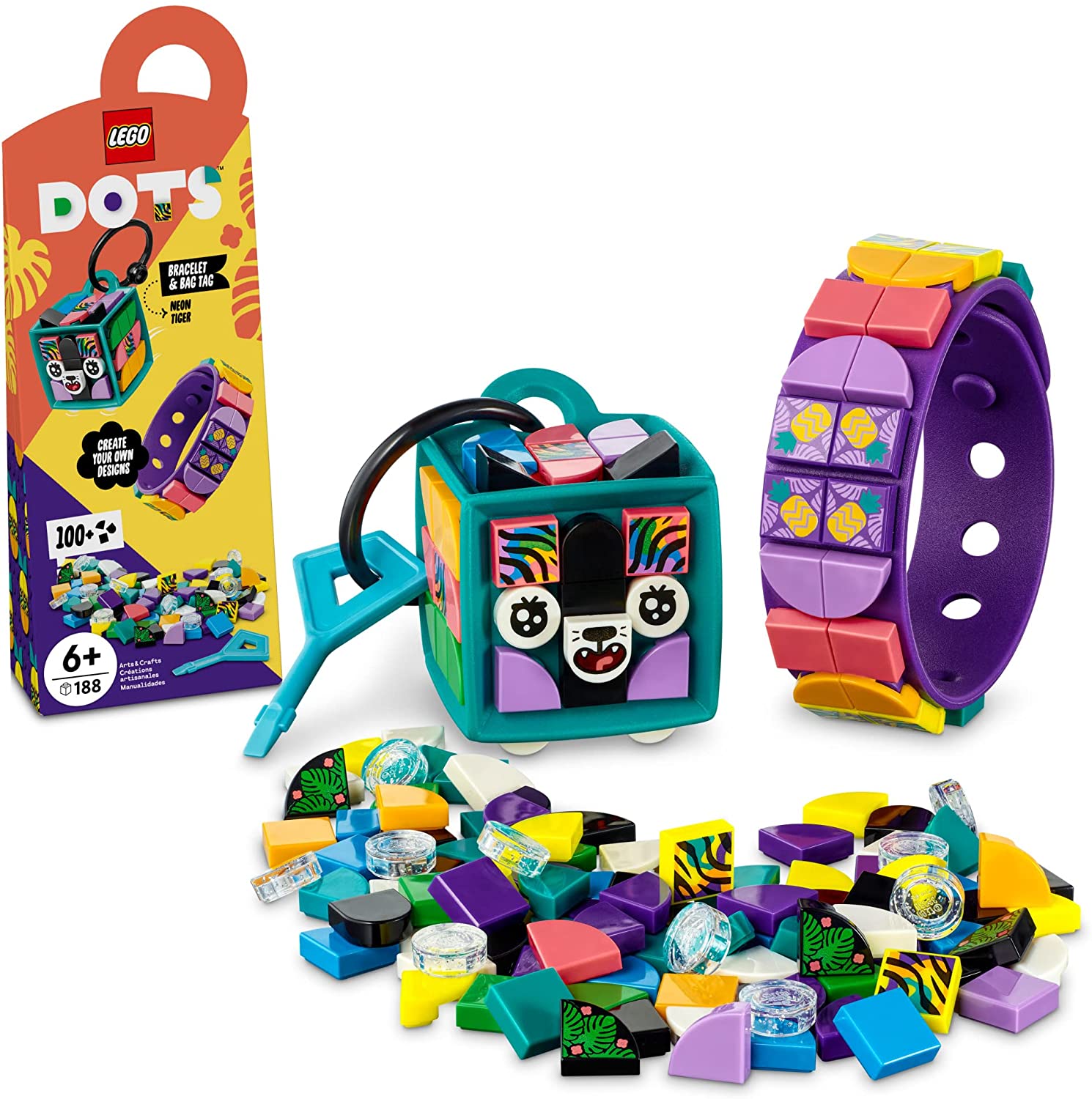 Dots Neon Tiger Bracelet Bag Tag by Lego
