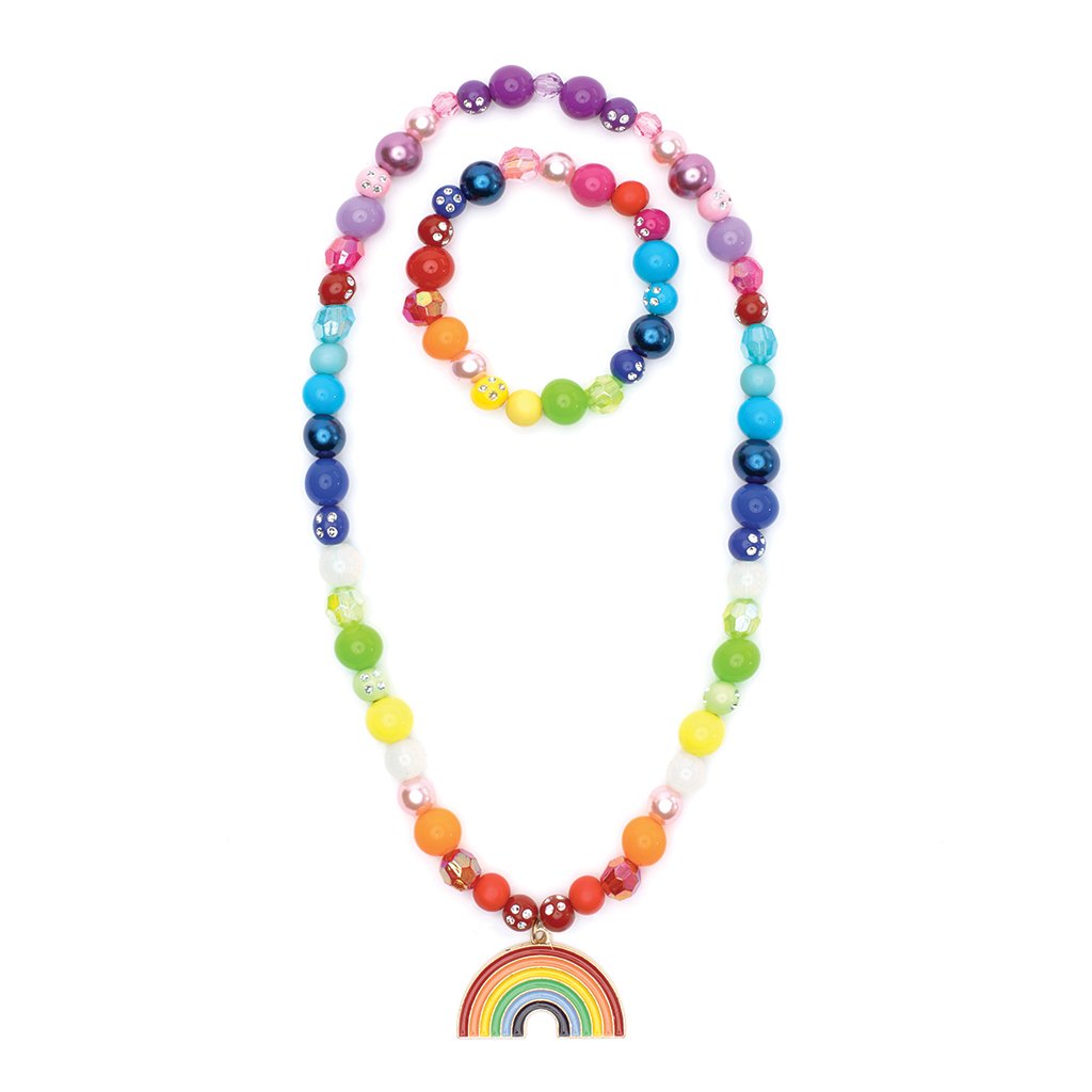 Double Rainbow Necklace and Bracelet Set by Great Pretenders