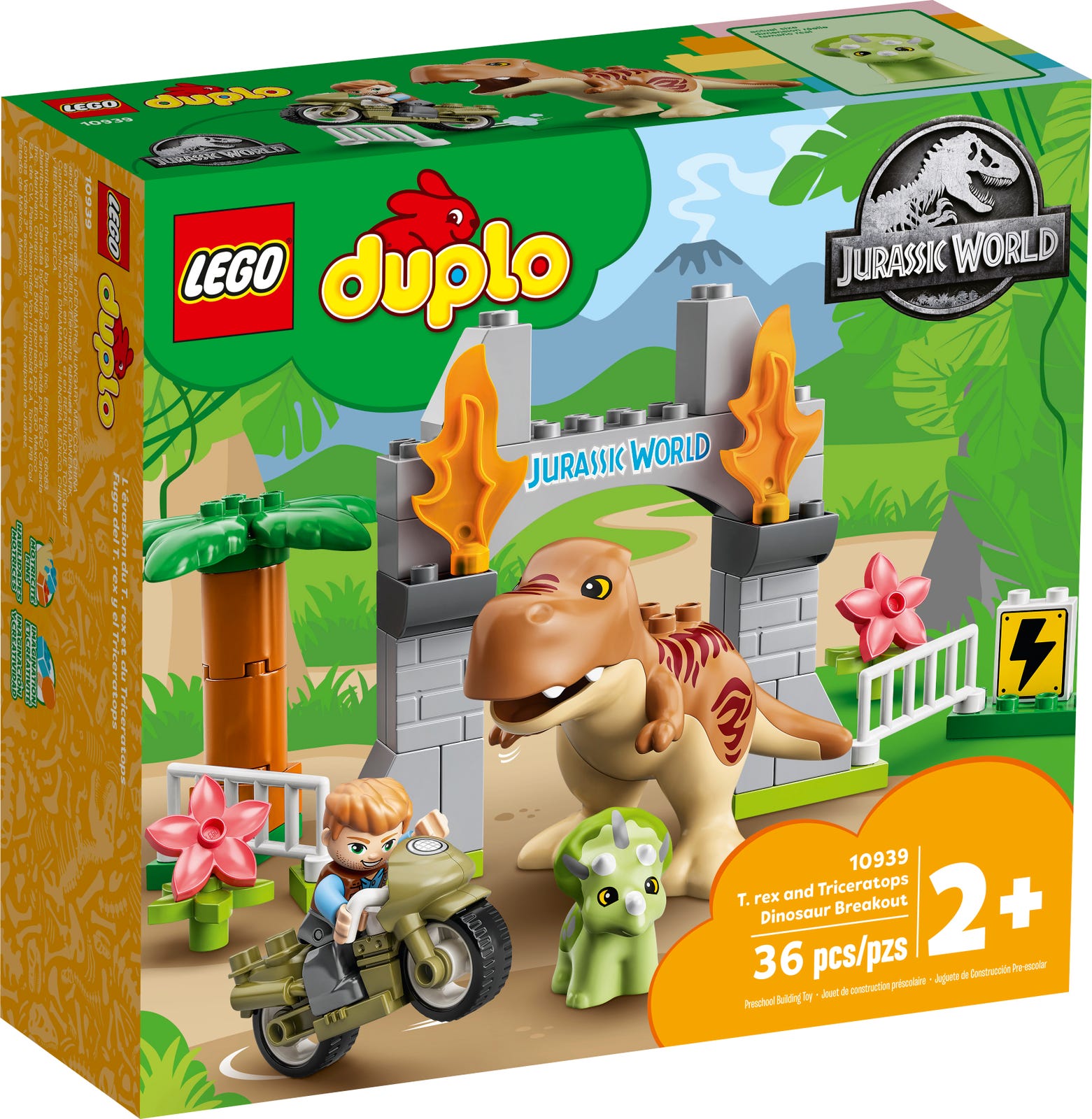 Duplo Jurassic World TRex and Triceratops Dinosaur Breakout by Lego