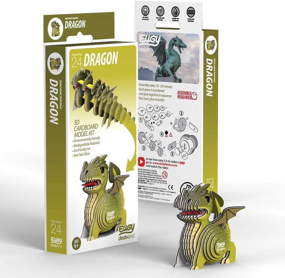 Eugy 3D Cardboard Model Dragon by Geotoys 1