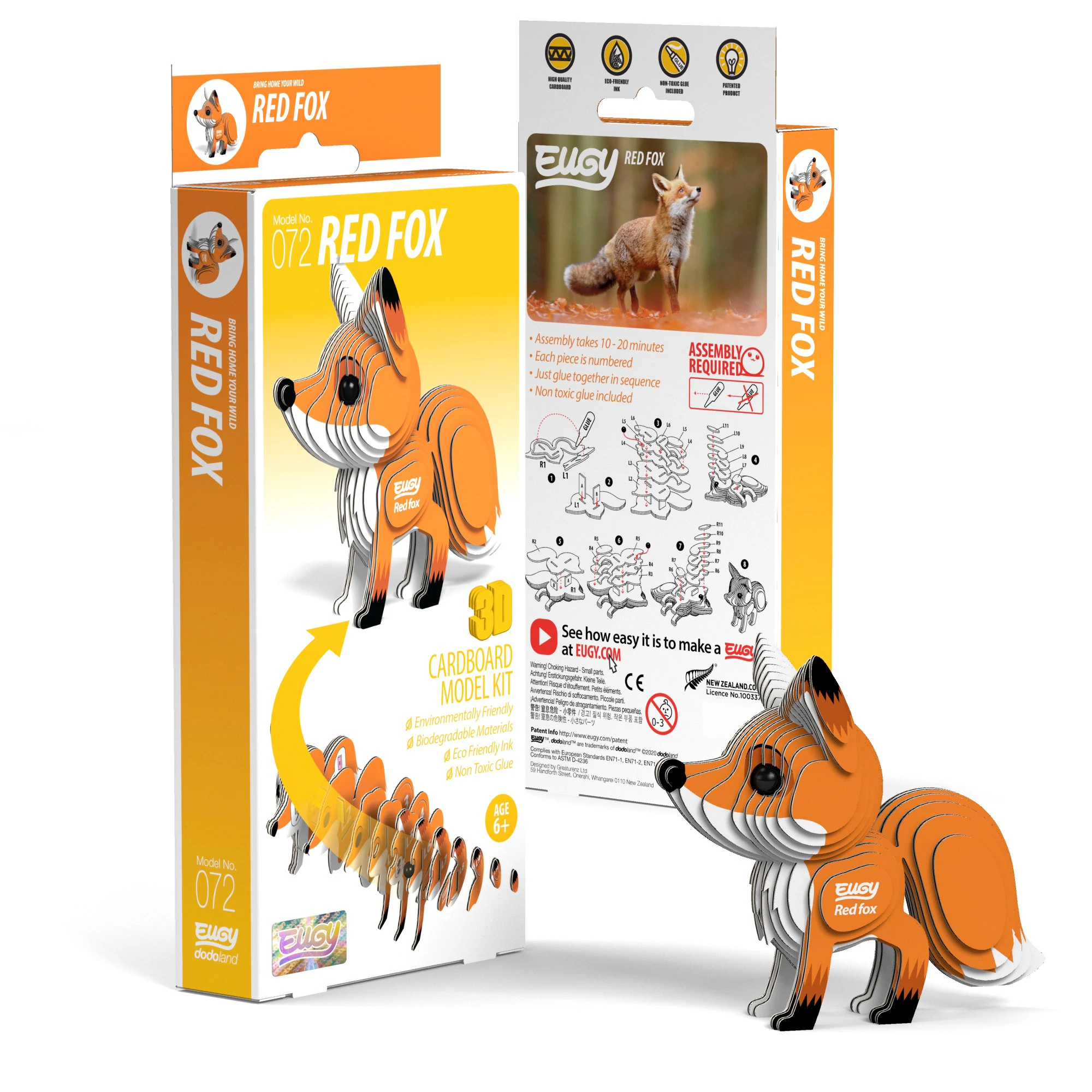 Eugy Red Fox 3D Cardboard Model by Geotoys 1
