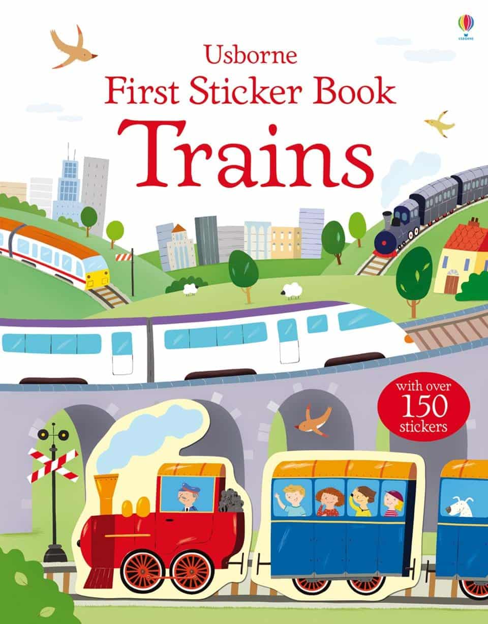 First Sticker Book Trains by Usborne