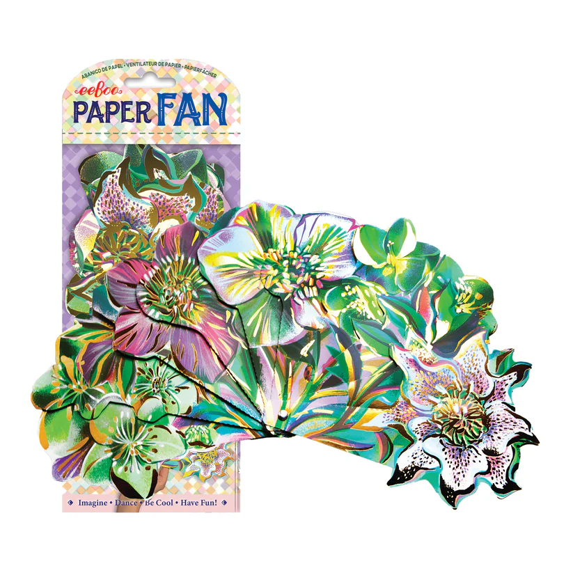 Flowers Paper Fan-by-eeBoo