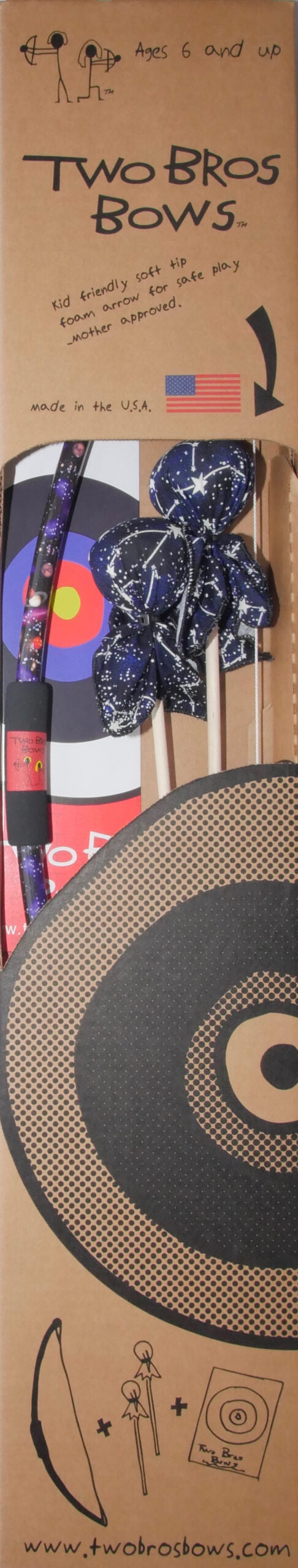 Galaxy Bow with Glow in the Dark Arrow by Two Bros Bows scaled