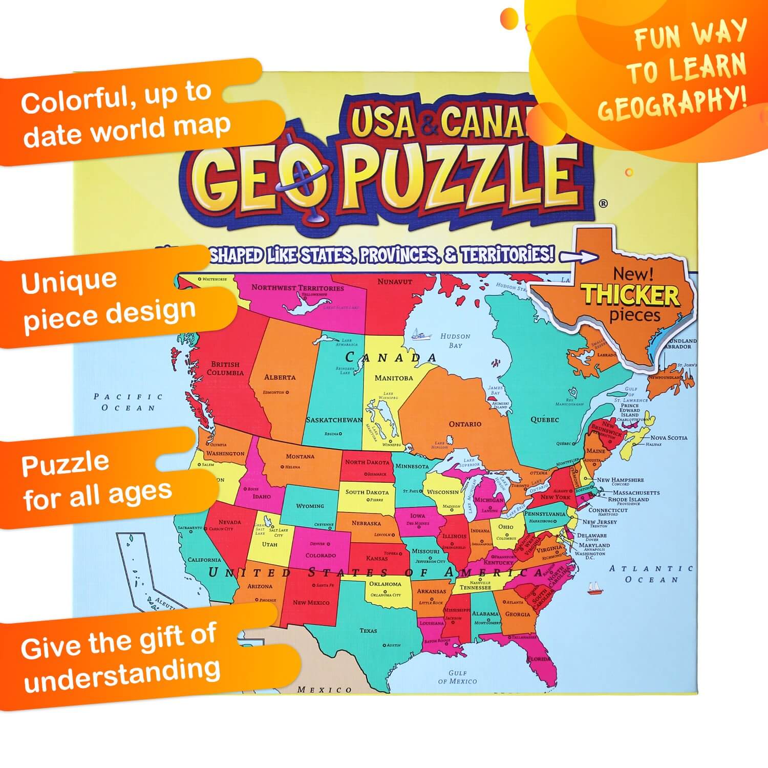 GeoPuzzle USA Canada by Geotoys 2