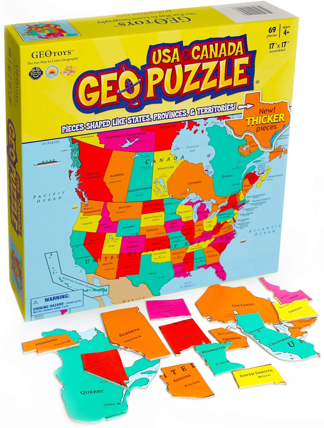 GeoPuzzle USA Canada by Geotoys