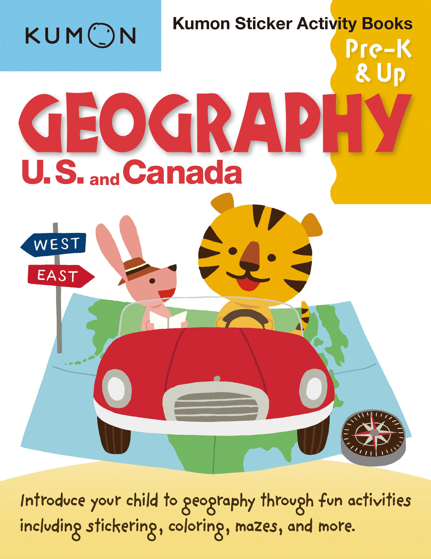 Geography U.S. and Canada Sticker Activity Book by Kumon