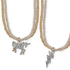 Glitter Necklace Unicorn or Lighting Bolt by Great Pretenders