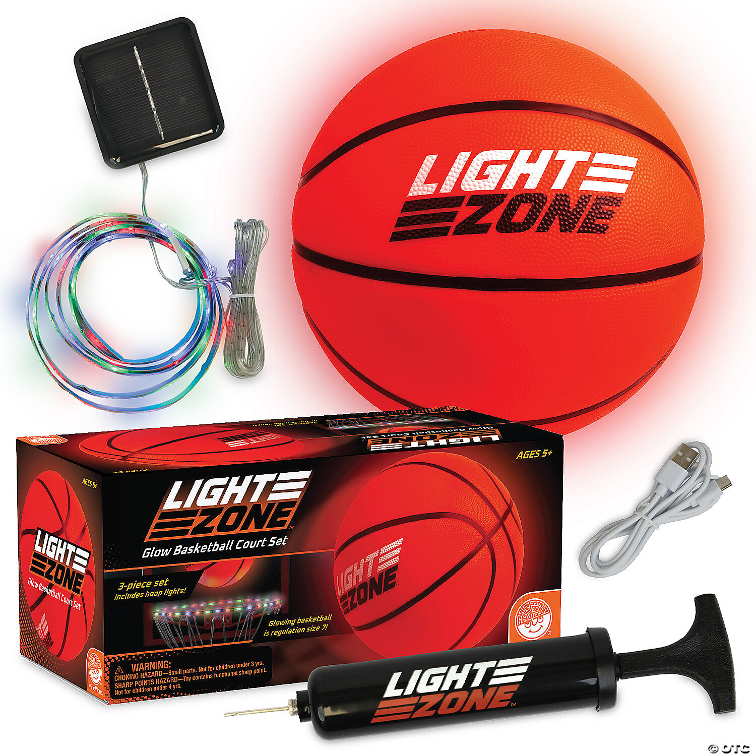 Glow Basketball Court Set with Bonus Hoop Lights-by-Mindware
