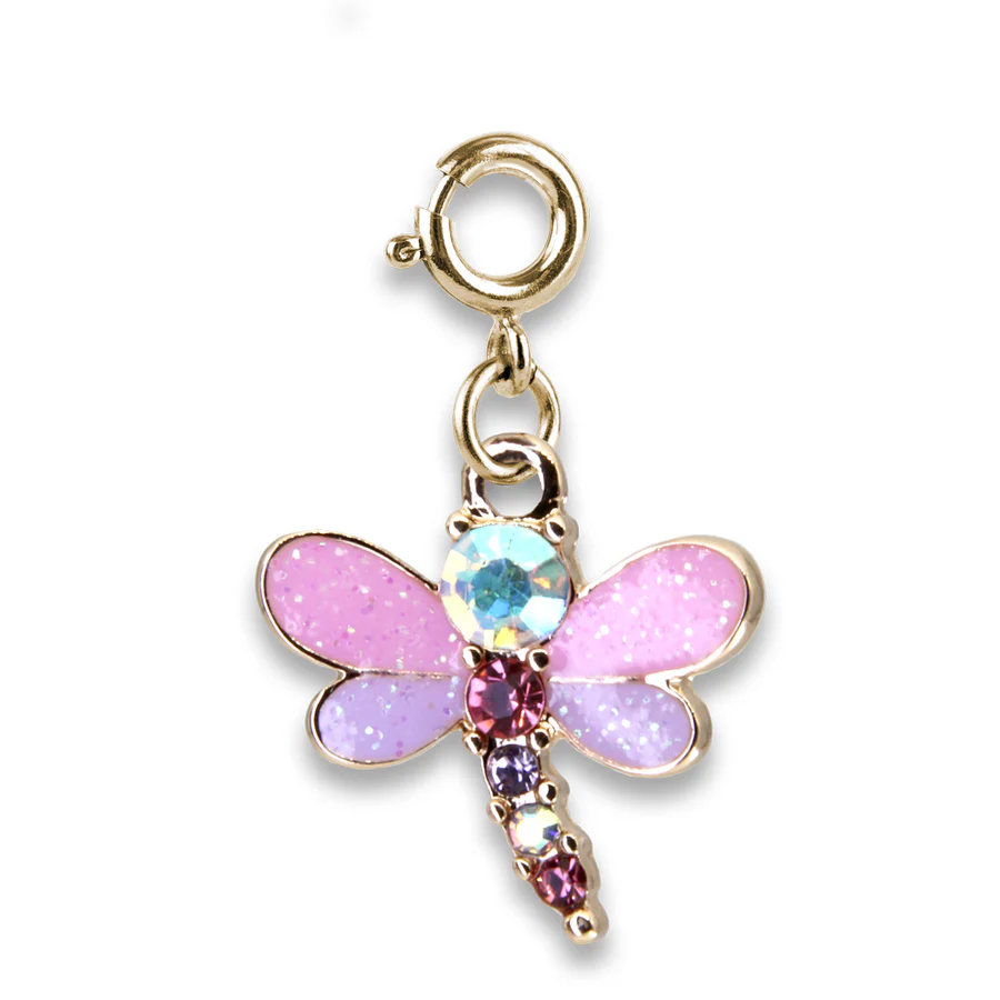 Gold Glitter Dragonfly Charm-by-Charm It