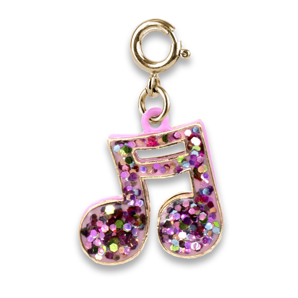 Gold Glitter Music Note Charm by Charm It