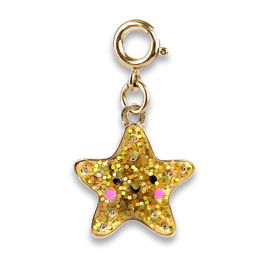 Gold Glitter Starfish Charm-by-Charm It