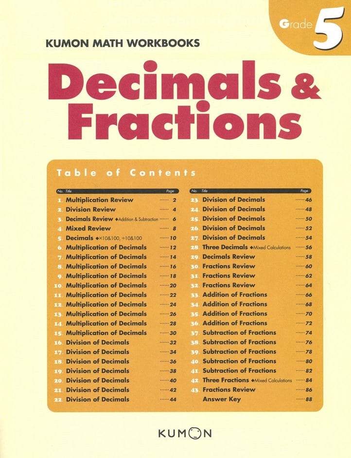 Grade 5 Decimals Fractions by Kumon 1