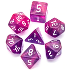 Gravity Elemental RPG Dice Set PinkPurple Shimmer by Foam Brain Games