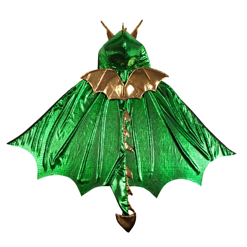 Green Dragon Cape with Hood by Great Pretenders