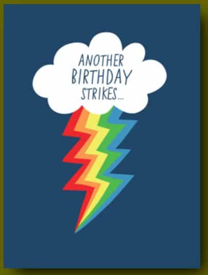 Happy Birthday Lightning Strike Card by Great Arrow Graphics