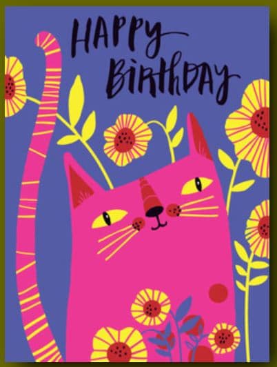 Happy Birthday Pink Kitty Card by Great Arrow Graphics