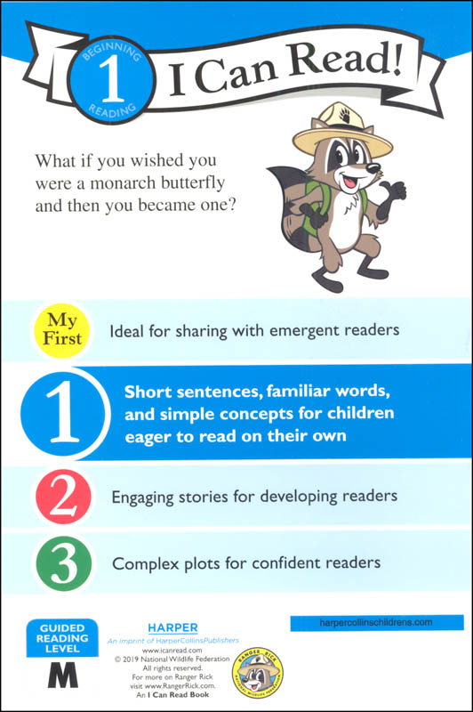 I Can Read Leve1 Ranger Rick I Wish I Was a Monarch Butterfly by Harper Collins 1