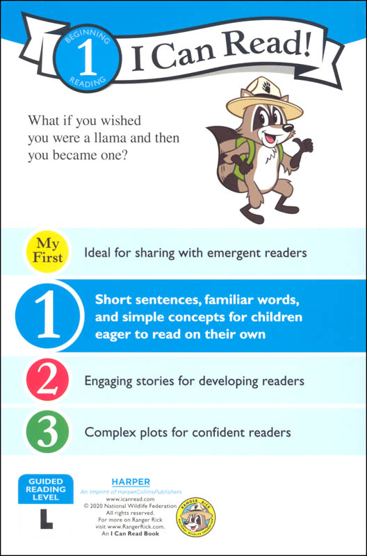 I Can Read Level 1 Ranger Rick I Wish I Was a Llama by Harper Collins 1