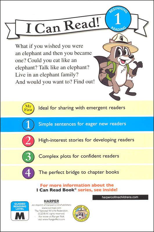 I Can Read Level 1 Ranger Rick I Wish I Was an Elephant by Harper Collins 1