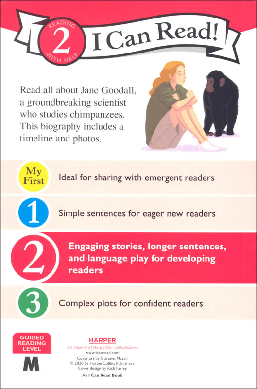 I Can Read Level 2 Jane Goodall Champion of Chimpanzees by Harper Collins 1