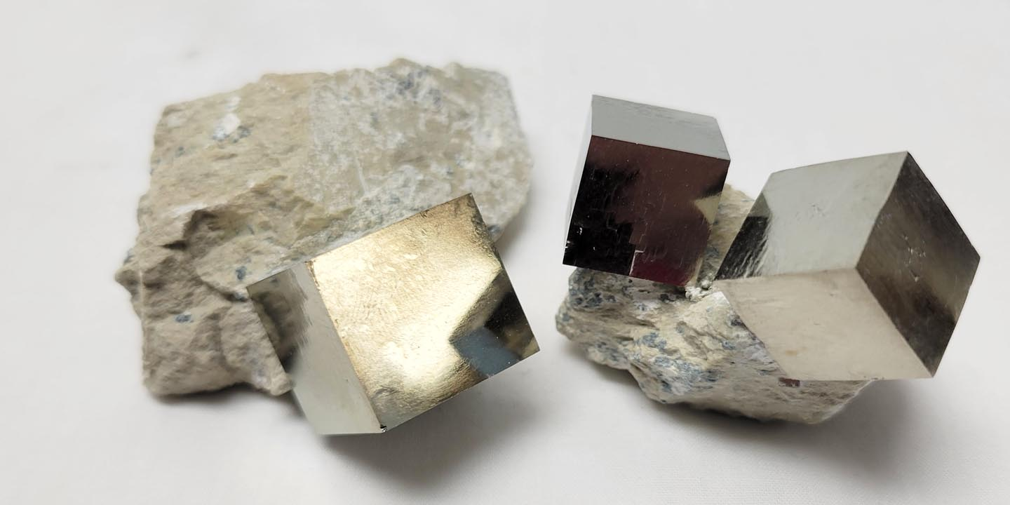 Iron Pyrite in Limestone Matrix-by-Pikes Peak