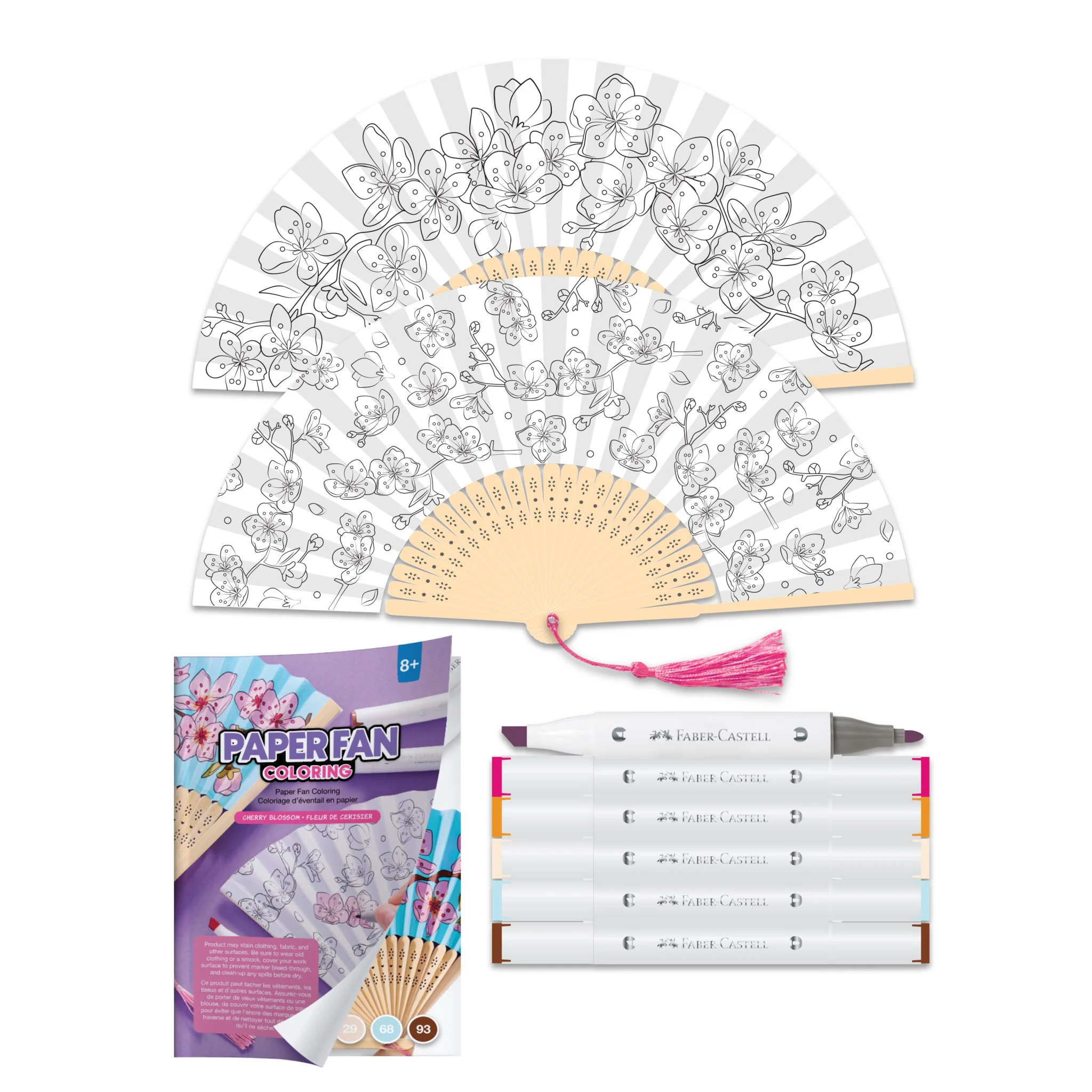Paper Fan Coloring - Cherry Blossom by Faber-Castell