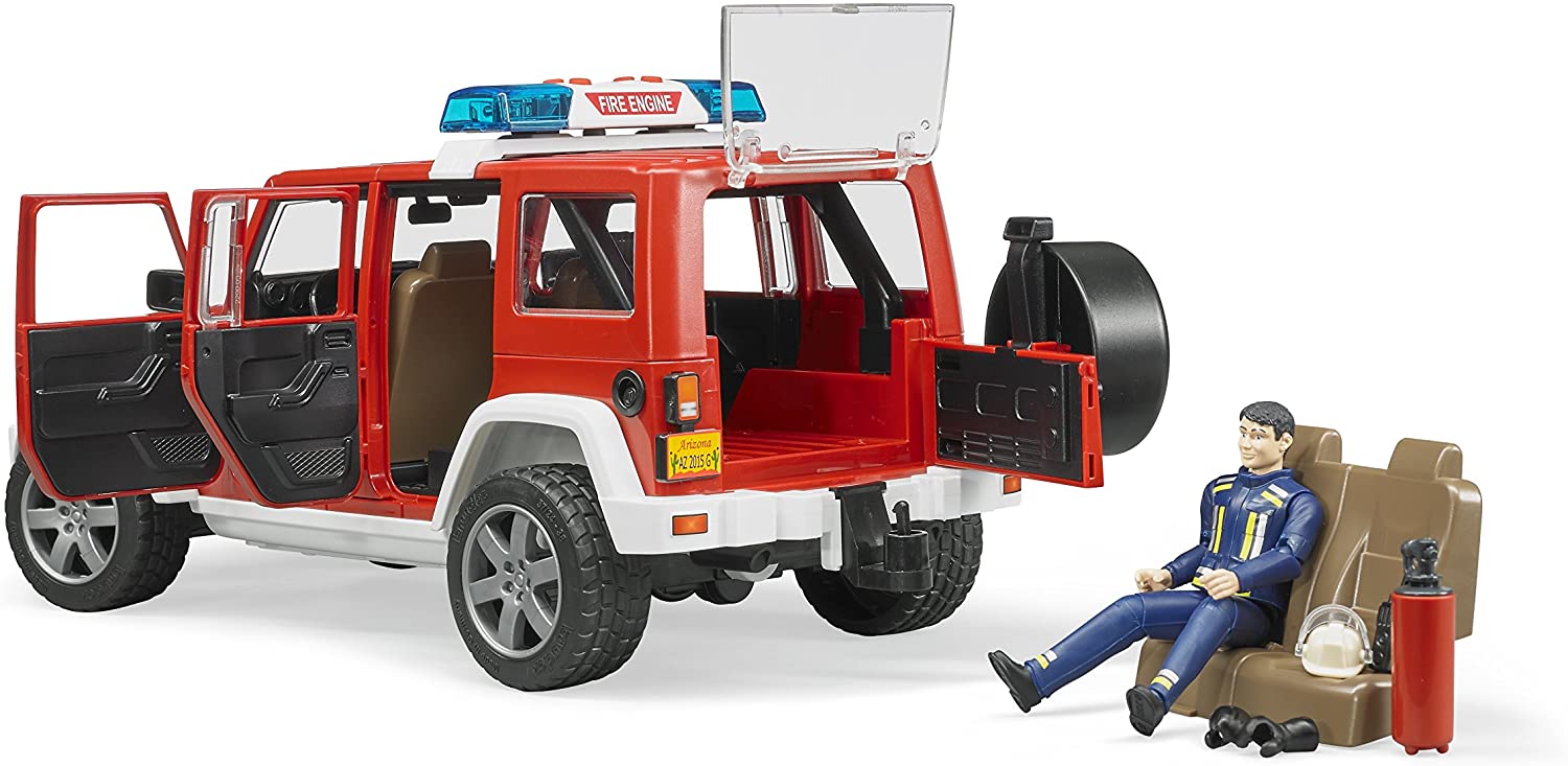 Jeep Rubicon Fire Rescue Vehicle with Fireman by Bruder 4