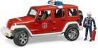 Jeep Rubicon Fire Rescue Vehicle with Fireman by Bruder