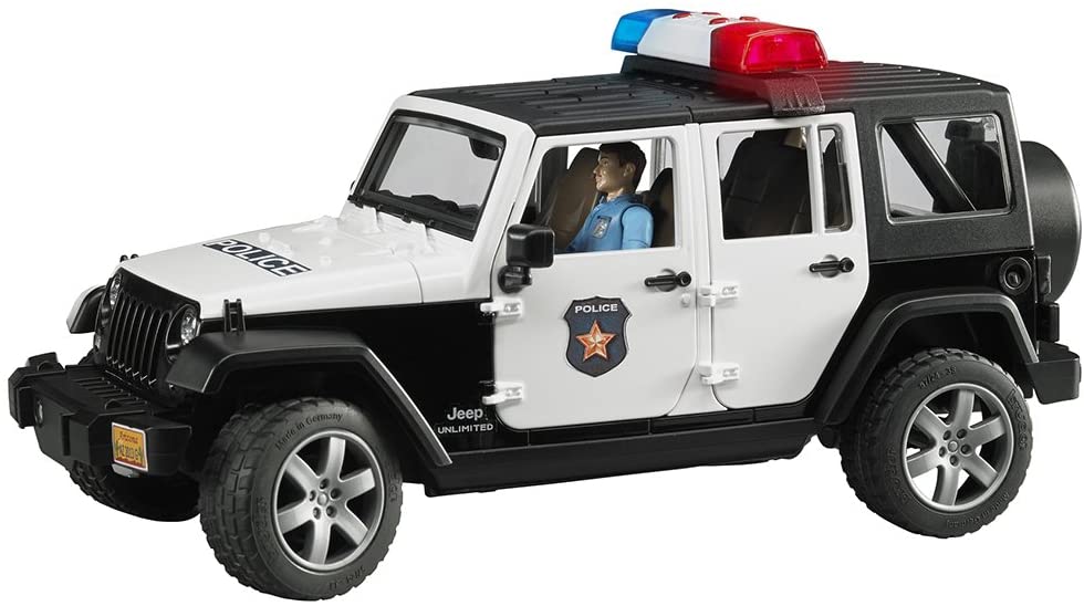 Jeep Rubicon Police Car with Policeman by Bruder