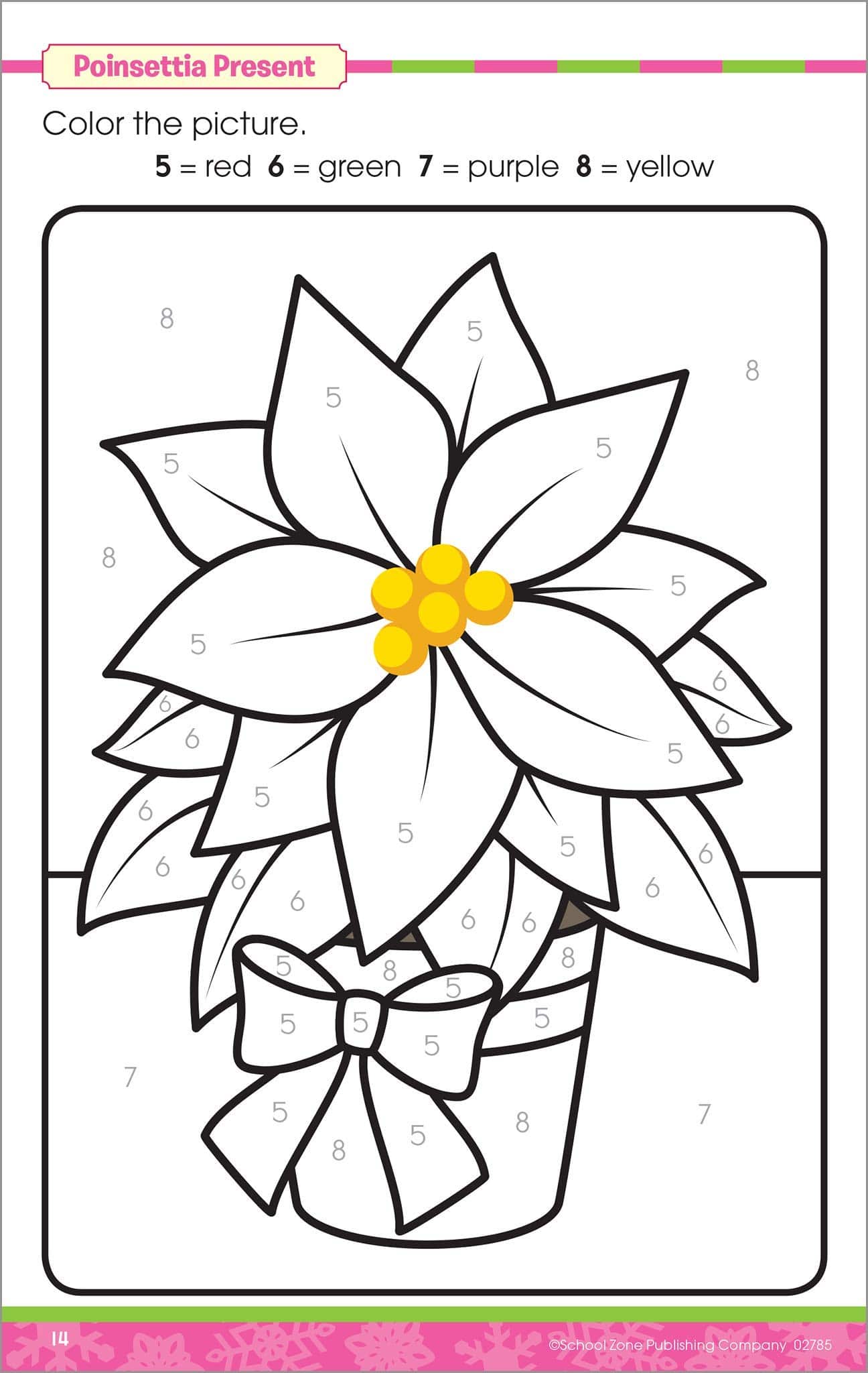 Jolly Holiday Color by Number by School Zone 3