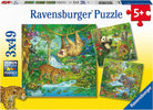 Jungle Fun 3 x 49pc Puzzle Set-by-Ravensburger